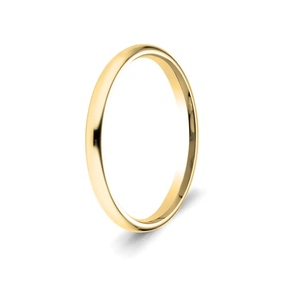 9k Gold D Shaped Wedding Bands