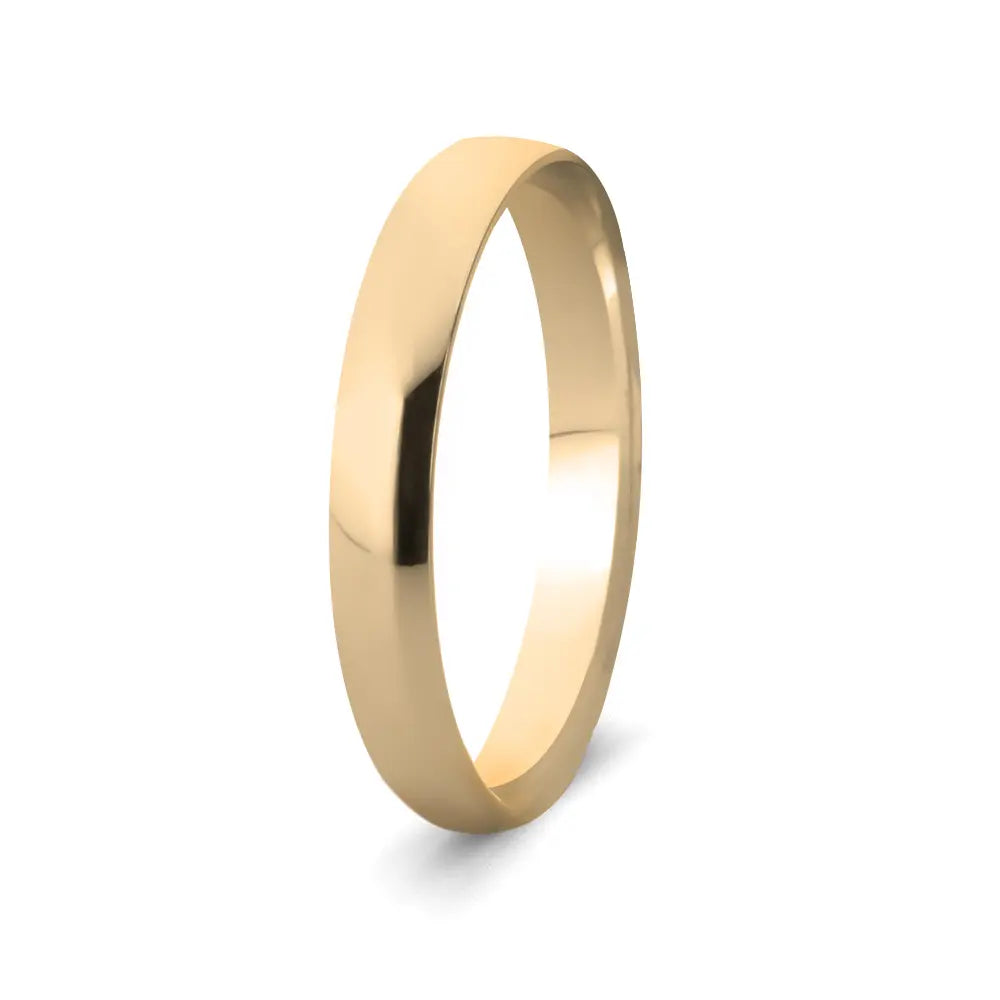 9k Gold D Shaped Wedding Bands