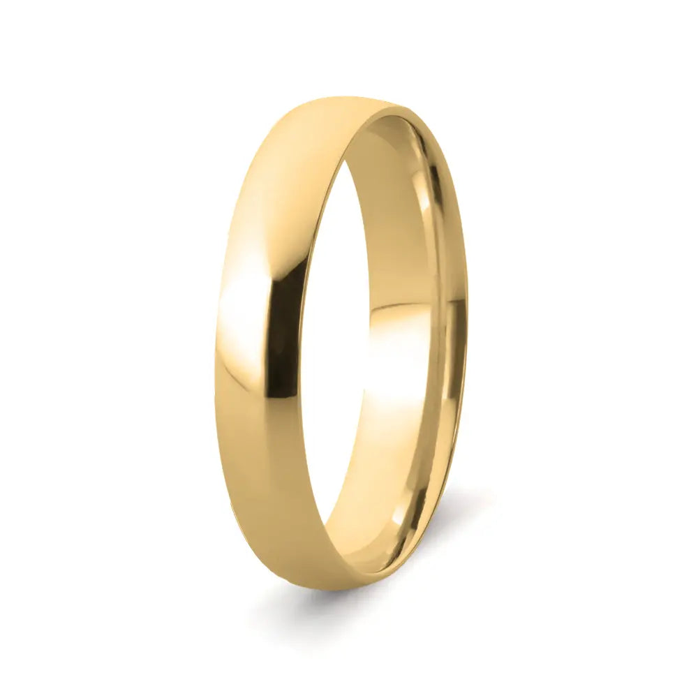 9k Gold D Shaped Wedding Bands