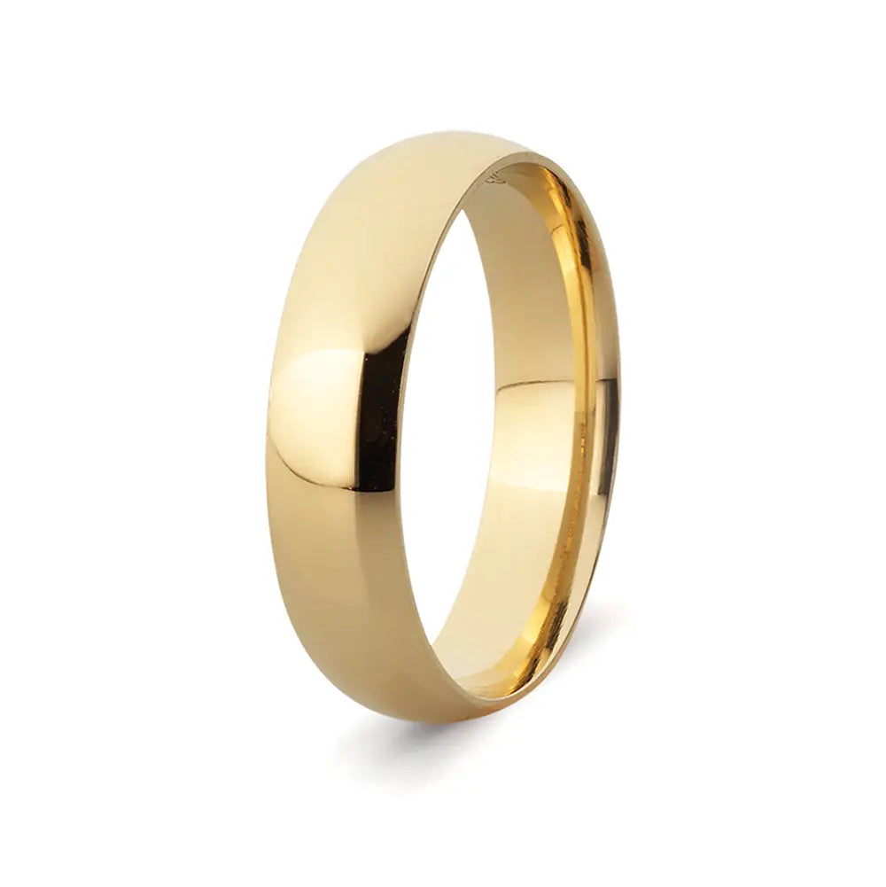 9k Gold D Shaped Wedding Bands