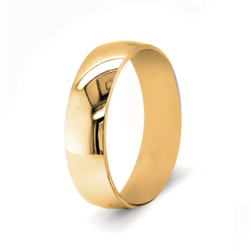 9k Gold D Shaped Wedding Bands